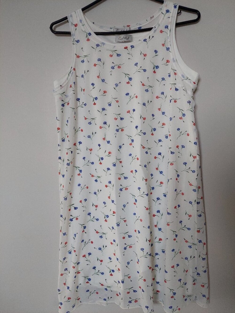 Coral Reef White Floral 🌷 Print Dress with underdress! US Size S Japan Size M